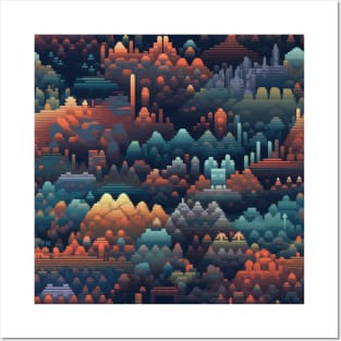 Pixel Art Repeating Pattern Posters and Art